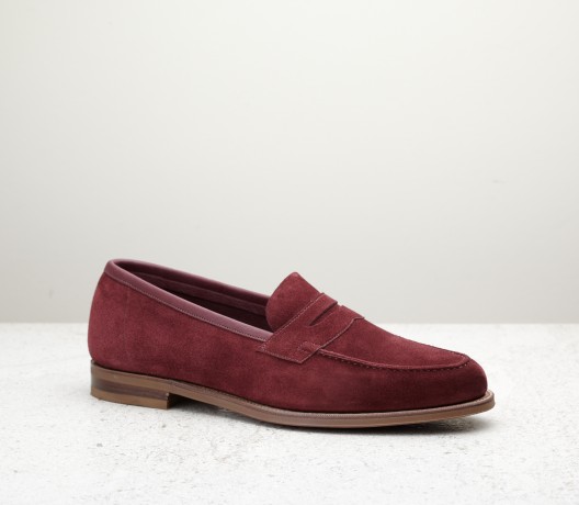 酒红反绒乐福鞋